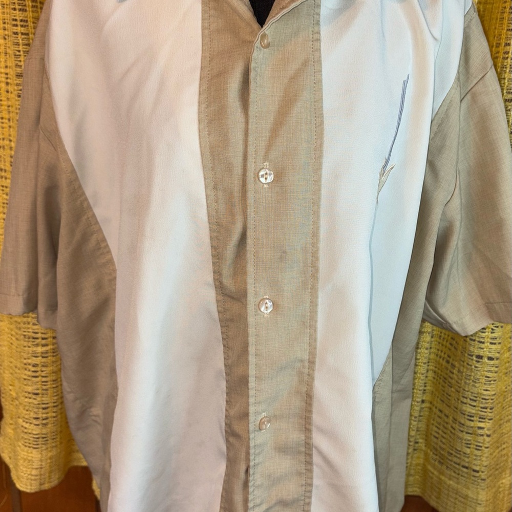Lucky Paradise Embroidered Mens Bowling Shirt USA XL